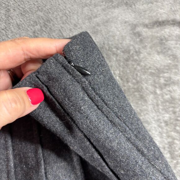 Philosophy di Alberta Ferretti Wool Skirt Pintuck Pencil Preppy Gray Size 8 I135 - Picture 2 of 7